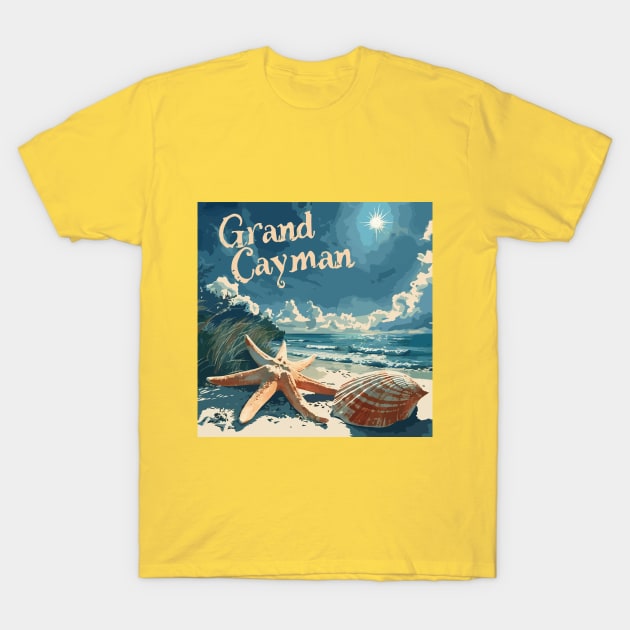 Grand Cayman (with White Lettering) T-Shirt by VelvetRoom